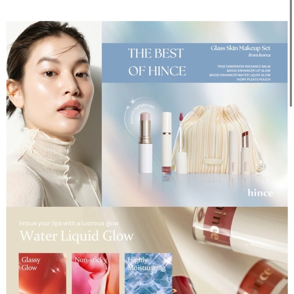 Brand New in Sealed Box Hince Glass Skin Makeup Gift Set with Cosmetic Pouch - Picture 9 of 13